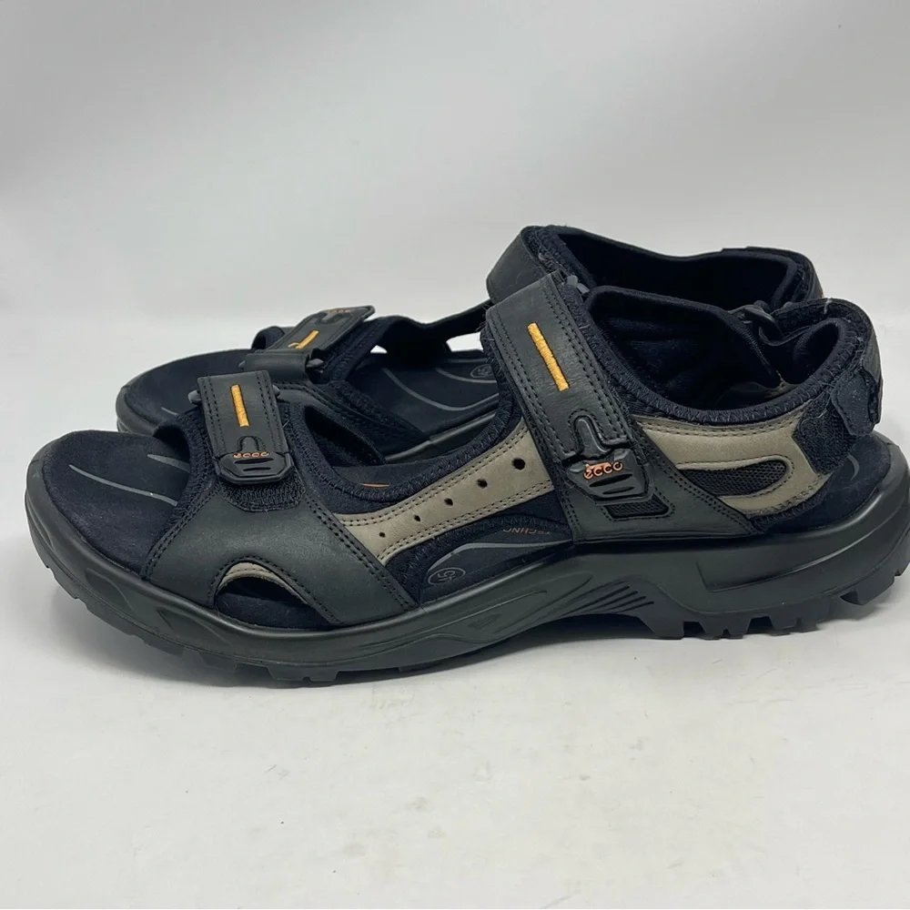 Ecco Yucatan Receptor Sandals Mens 11 - 11.5 EU 45 Black Brown Hiking Sport FLAW - Picture 4 of 15